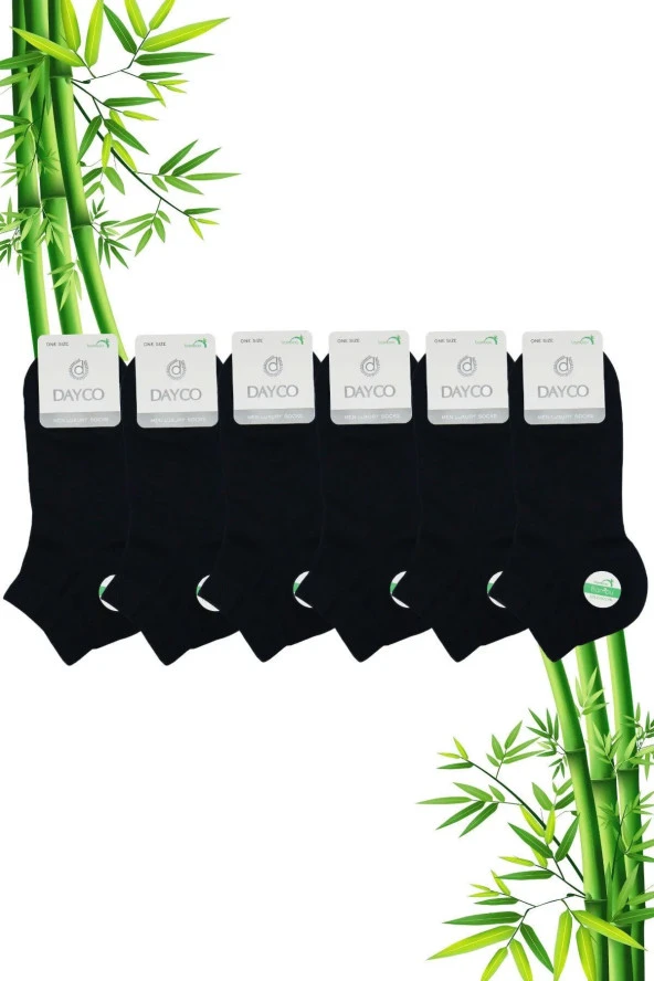 Bambu Erkek Dikişsiz Premium Patik Siyah Çorap 6'lı Set - 3
