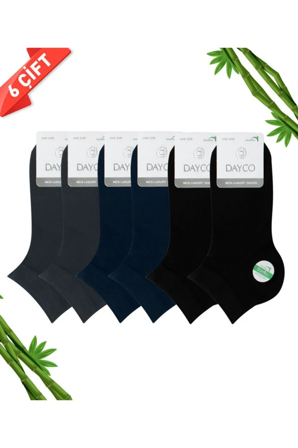 Premium Dikişsiz Erkek Bambu Patik Çorap 6'lı Asorti Set (10500-FLS) - 2