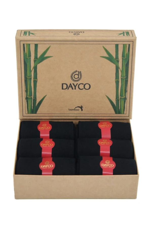 Premium Dikişsiz Mevsimlik Bambu Erkek Çorap 6'lı Kraft Kutu - Resim 2