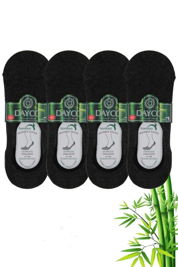 Erkek Bambu Dikişsiz Premium Babet Çorap 4'lü Set Antrasit