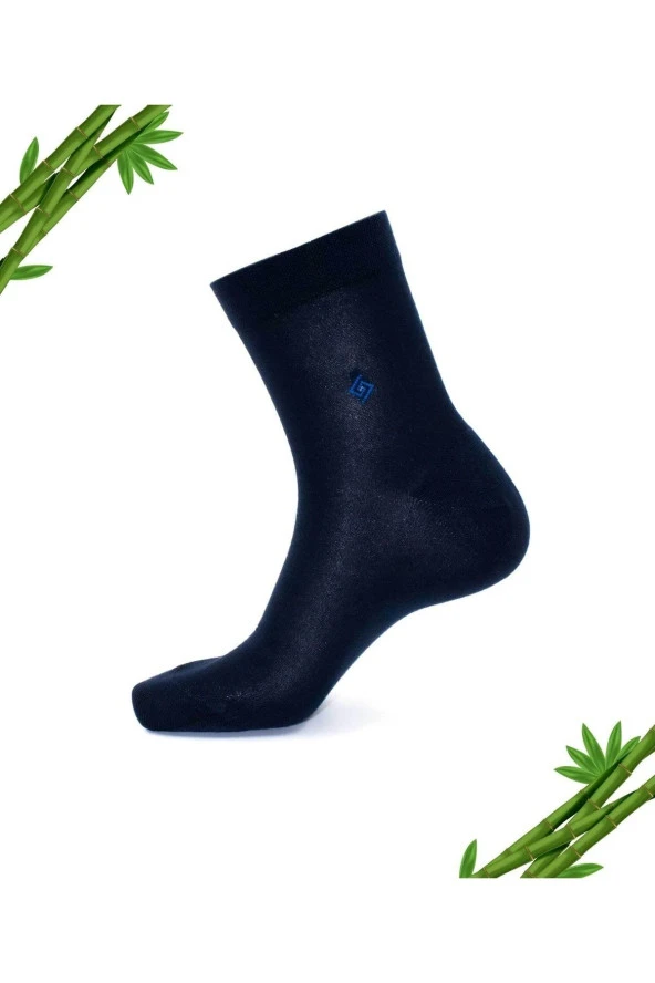 Premium Yazlık Lacivert Renk Dikişsiz Erkek Bambu Yarım Konç Çorap 6'lı Set - Resim 2