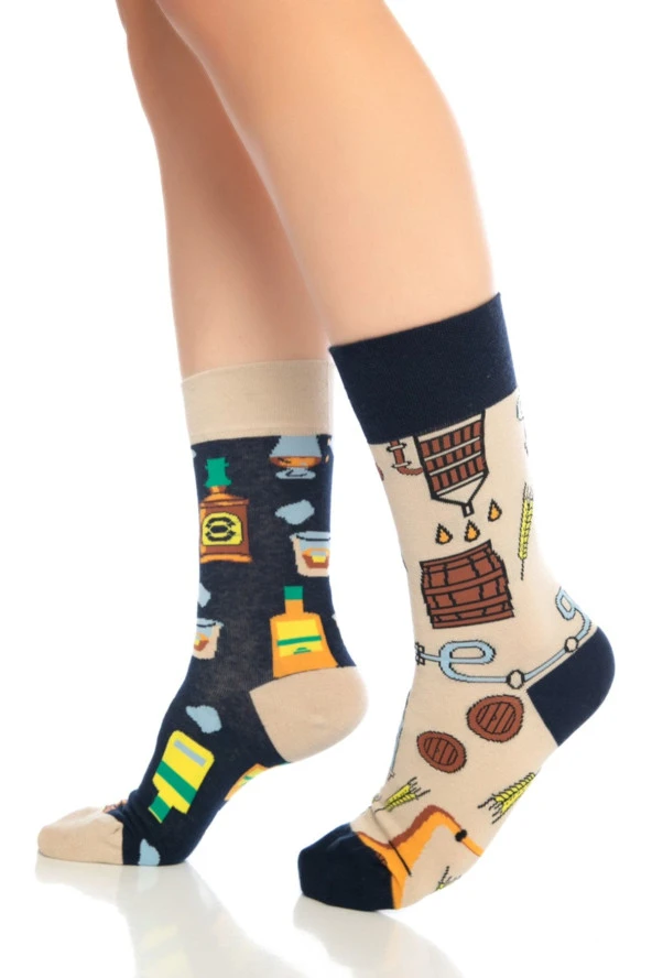 Unisex Fıçı Desenli Renkli Burnu Dikişsiz Soket Çorap - 8