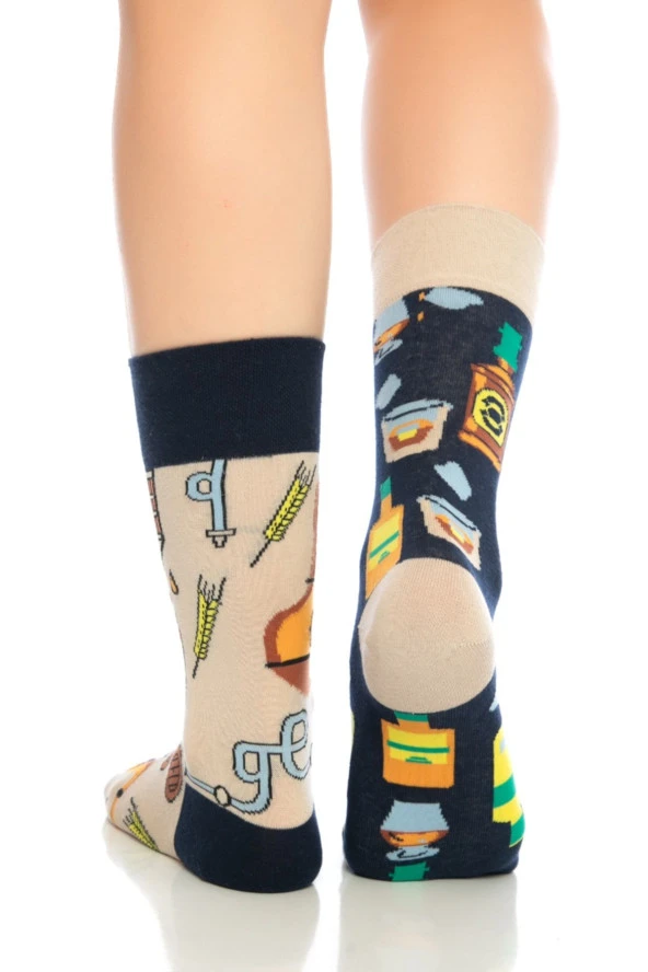 Unisex Fıçı Desenli Renkli Burnu Dikişsiz Soket Çorap - 7