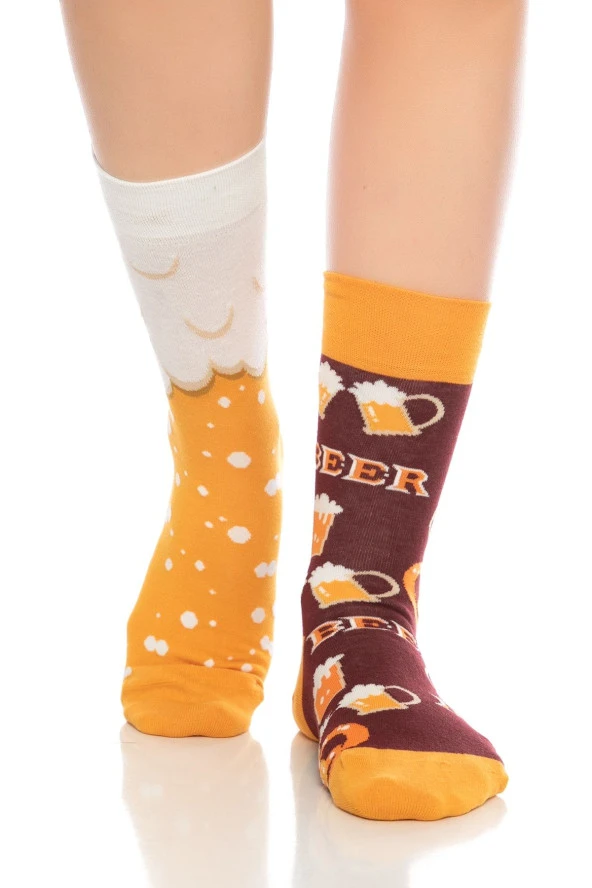 Unisex Beer Desenli Renkli Soket Çorap ürün görseli