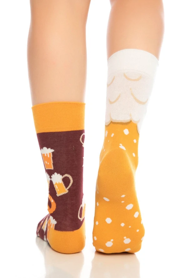 Unisex Beer Desenli Renkli Soket Çorap - Resim 5