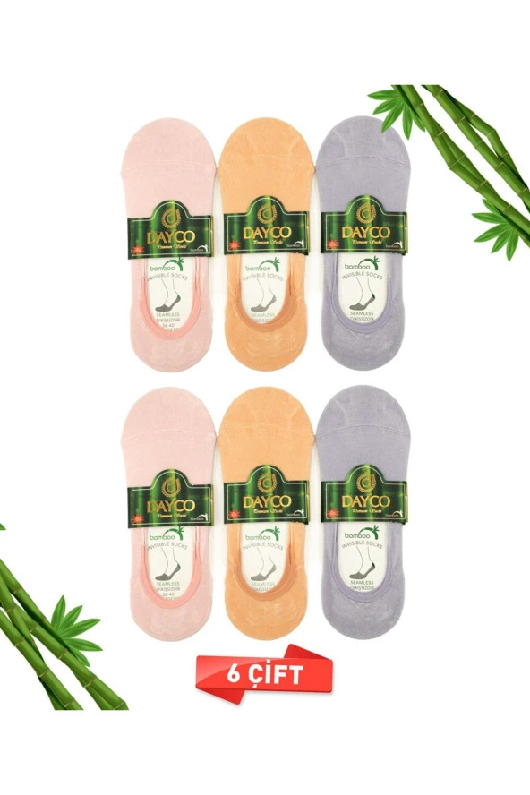 Premium Dikişsiz Kadın Bambu Babet Çorap 6'lı Asorti Set