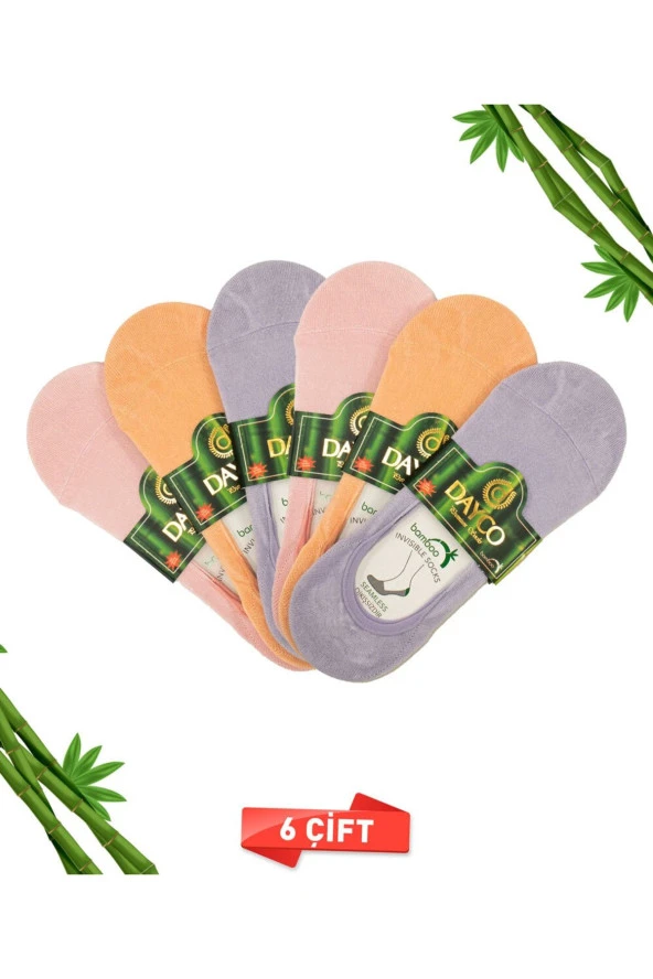Premium Dikişsiz Kadın Bambu Babet Çorap 6'lı Asorti Set - 2
