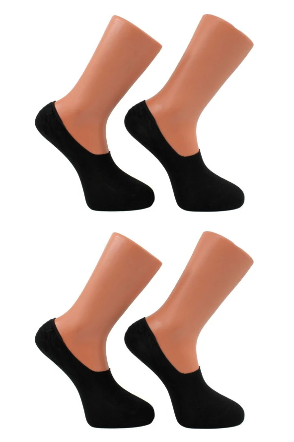 Premium Dikişsiz Siyah Renk 4'lü Erkek Bambu Babet Çorap (GÖRÜNMEZ ÇORAP) - Resim 3