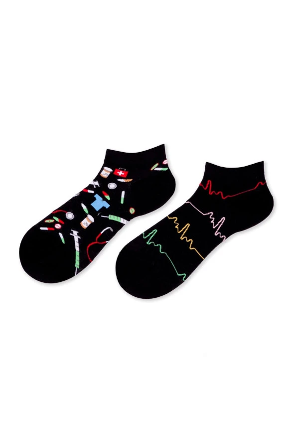 Unisex Sağlık Desenli Renkli Patik Çorap ürün görseli