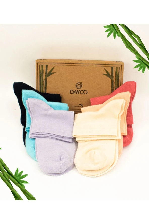 Premium Dikişsiz Yarım Konç Kadın Bambu Çorap 6'lı Asorti - 2