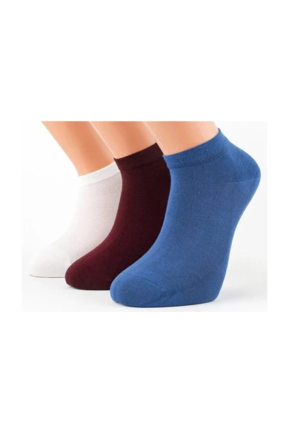 Premium Dikişsiz Erkek Bambu Patik Çorap 3'lü Asorti Set - 10500-3