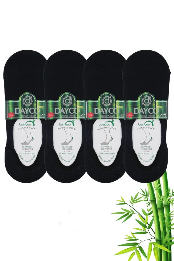 Erkek Bambu Dikişsiz Premium Babet Çorap 4'lü Set Lacivert