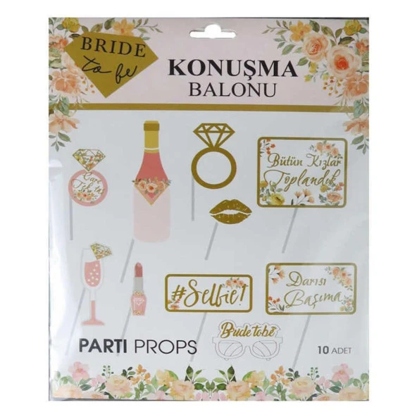 Bride To Be Temalı 10lu Konuşma Balonu Seti