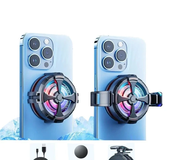 Hadron HDX4377 Magsafe Rgb Işıklı Klipsli Radyatörlü Telefon Soğutucu Fan - 5
