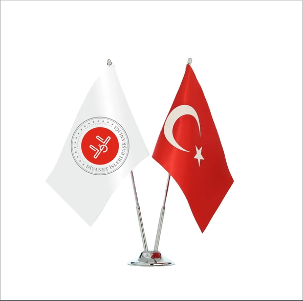 Diyanet İşl. Bşk. ve Türk Bayrağı İkili Masa Bayrak Takımı