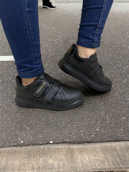 Noah Siyah Garantili Unisex Çocuk Cırtlı Rahat Günlük Sneaker Ayakkabı Noah-6327 - Resim 3