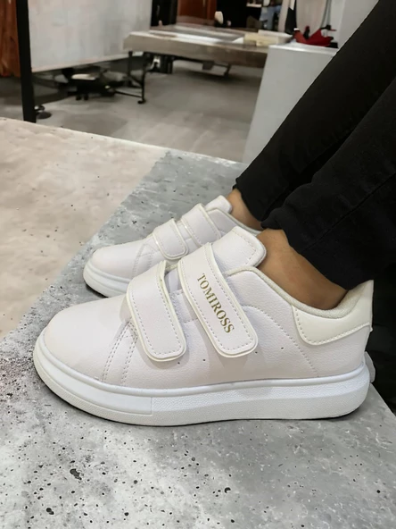 Noah Beyaz Garantili Unisex Çocuk Cırtlı Rahat Günlük Sneaker Ayakkabı Noah-6327 - 8