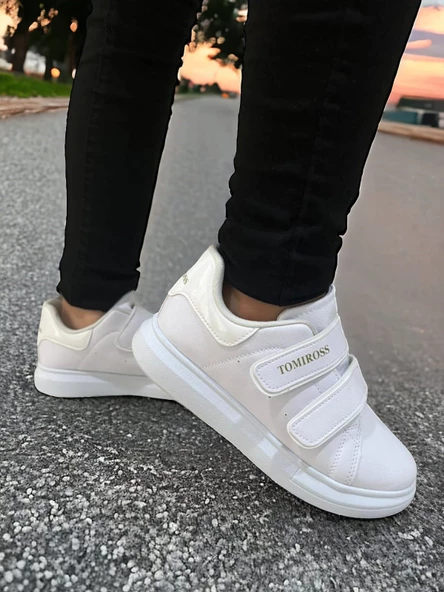 Noah Beyaz Garantili Unisex Çocuk Cırtlı Rahat Günlük Sneaker Ayakkabı Noah-6327 - 2