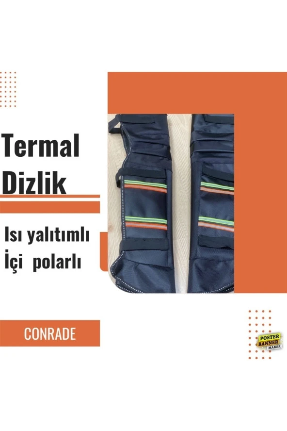 Motorcu Lüx Reflektörlü Termal Kışlık Dizlik Su Geçirmez