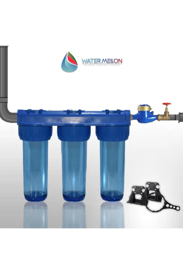 Daire Bina Sayaç Girişi 10" Inc 3 Aşama Su Arıtma Cihazı ( Ağır Kireç Önleyici Yumuşatma Sistemi ) - Resim 4