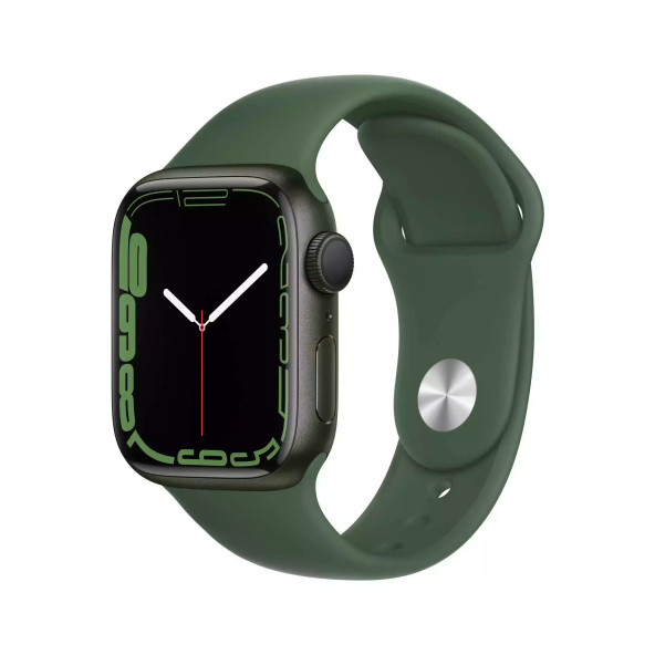 Apple Watch Series 7 GPS 41mm Yeşil Alüminyum Kasa - Yonca Spor Kordon MKHT3TU/A-Teşhir