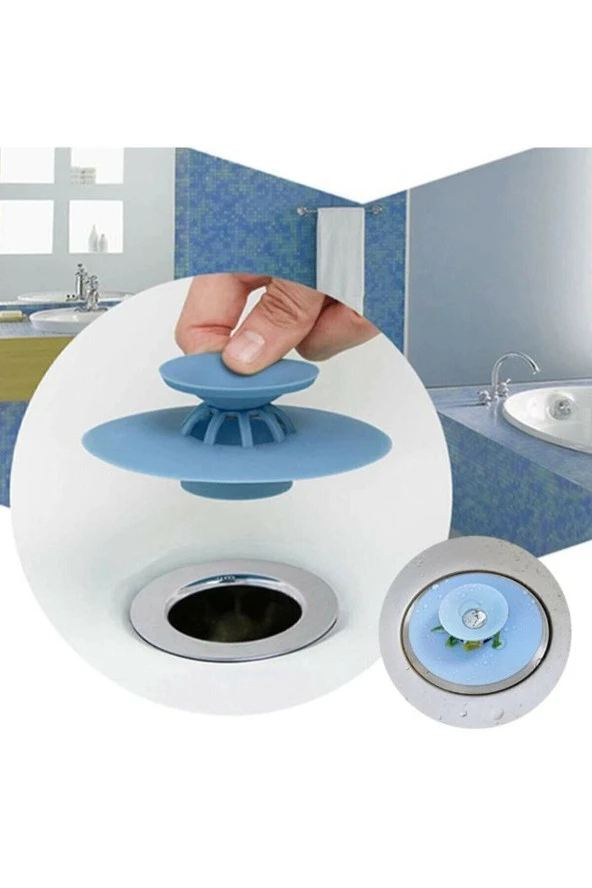 2 Kademeli Dokunmatik Lavabo Tıkacı Silikon Lavabo Gider Tıpası