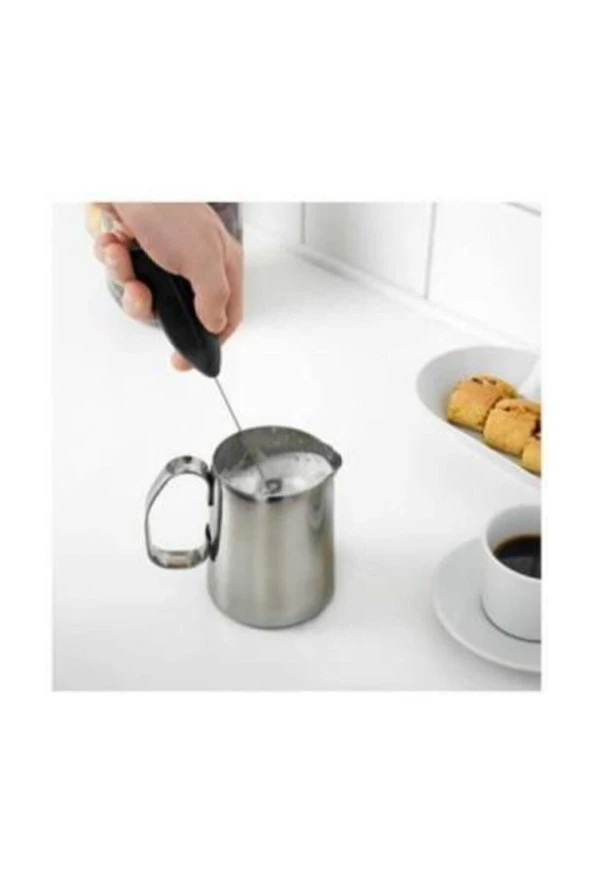 Pilli Mini Mixer Kahve Süt Köpürtücü Karıştırıcı Cappuccino Mixer