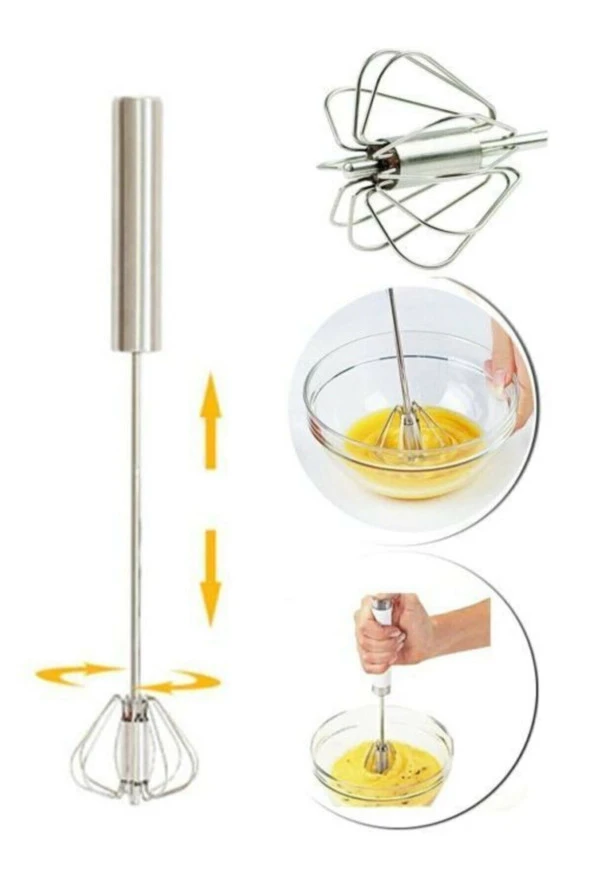Bas Çek ] Mikser Karıştırıcı Çelik Basmalı Otomatik Çırpıcı T}n