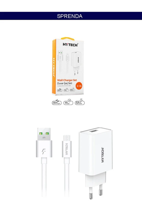 5V 2.1A Micro USB Kablolu Ev Şarj Adaptörü