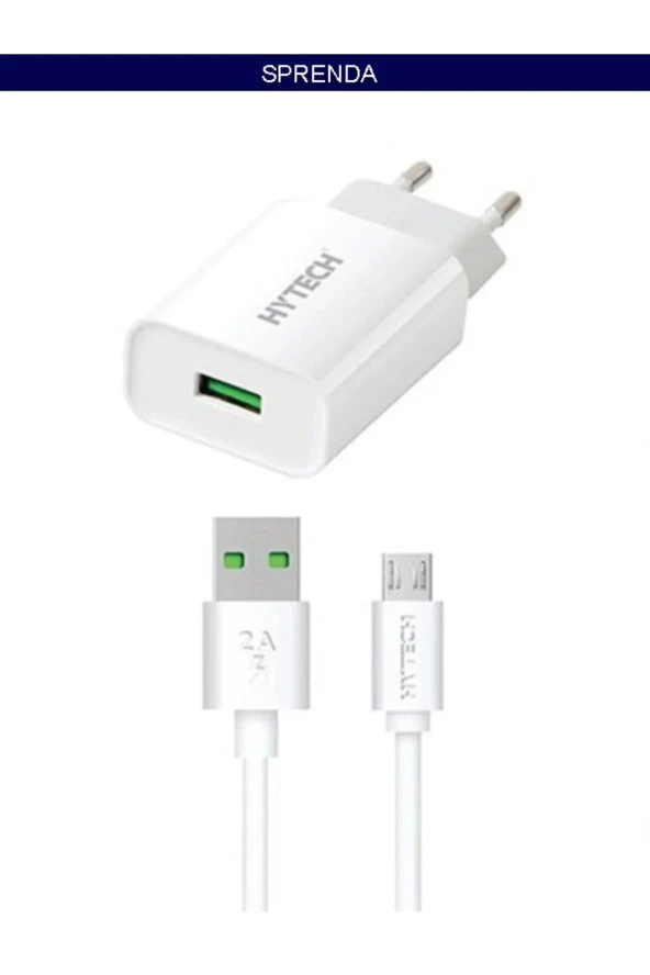 Quick Charge QC3.0 2.4A Type-C Kablolu Beyaz/Gri Hızlı Şarj Adaptörü - 2