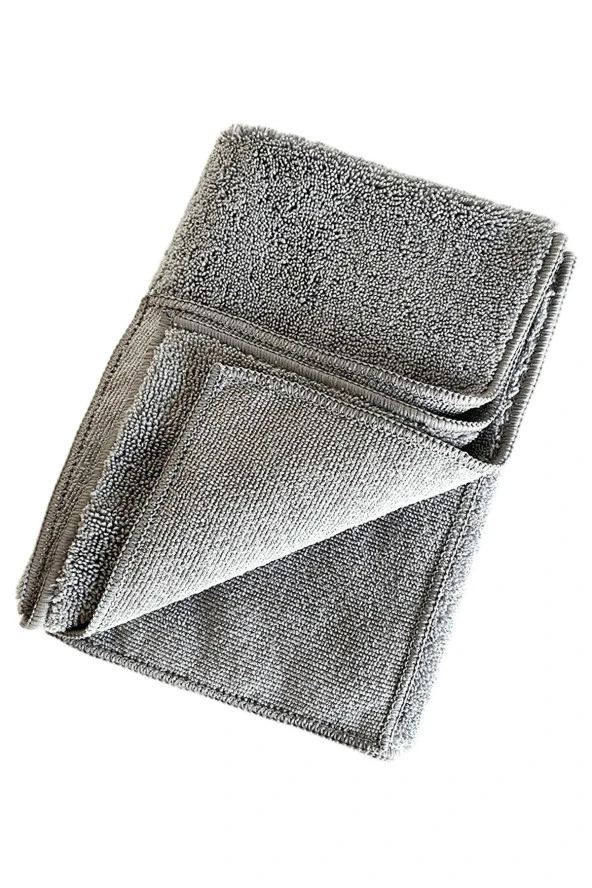 Mikrofiber Kalın Dokulu Oto Temizleme Ve Kurulama Havlusu - 50x70 Cm ( 1 Adet Gri ) - 3