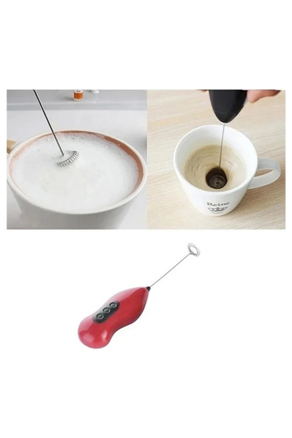 Pilli Mini Mixer Kahve Süt Köpürtücü Karıştırıcı Cappuccino Mixer - 2