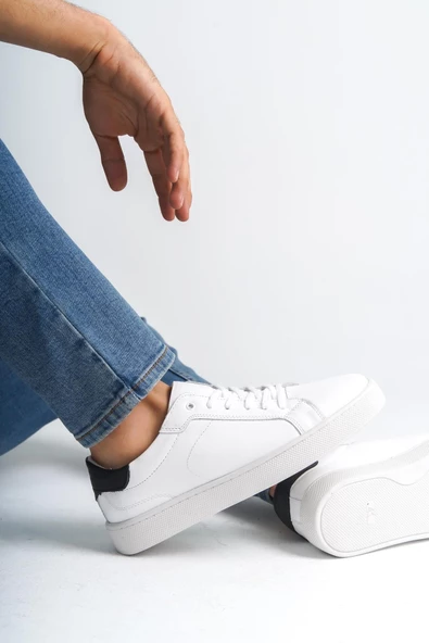 Erkek Hakiki Deri Günlük Bağcıklı Rahat Tabanlı Spor Ayakkabı Sneaker - 9
