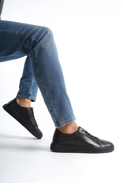 Erkek Hakiki Deri Günlük Bağcıklı Rahat Tabanlı Spor Ayakkabı Sneaker - 5