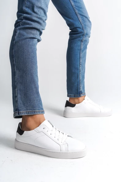 Erkek Hakiki Deri Günlük Bağcıklı Rahat Tabanlı Spor Ayakkabı Sneaker - 11