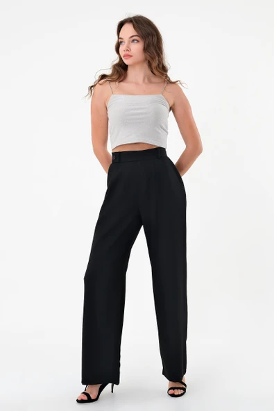 Kadın Siyah Smart Palazzo Pantolon - 3