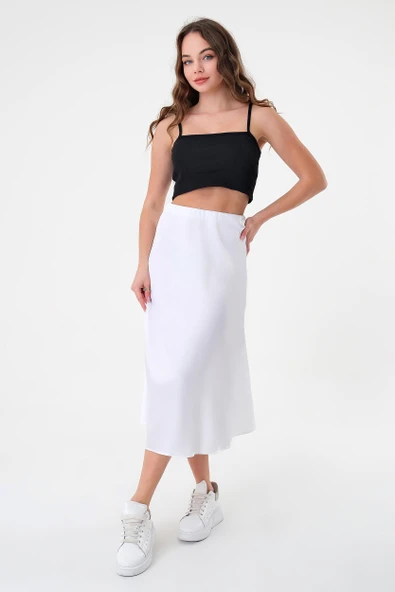 Beyaz Saten Etek - 2