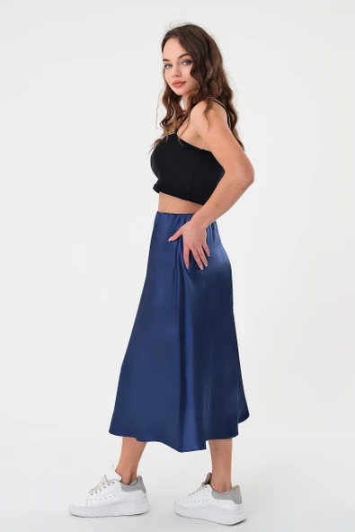Lacivert Saten Etek - 4