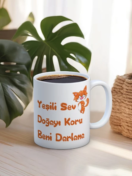 Baskılı Kupa Bardak Seramik Mug - Beni Darlama