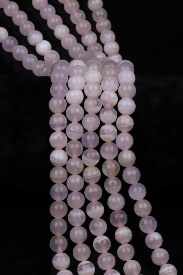 Pembe Kalsit Doğal Taş Dizi 8 mm Küre Kesim ürün görseli