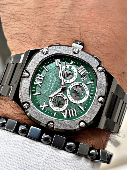 Ferrucci Function FCF.03315FM.04 Çelik Kordon Erkek Kol Saati - Resim 4