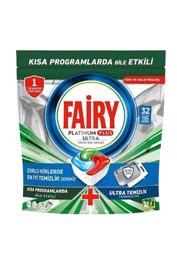 Fairy Platinum Plus Ultra Bulaşık Makinesi Tableti 32 Yıkama