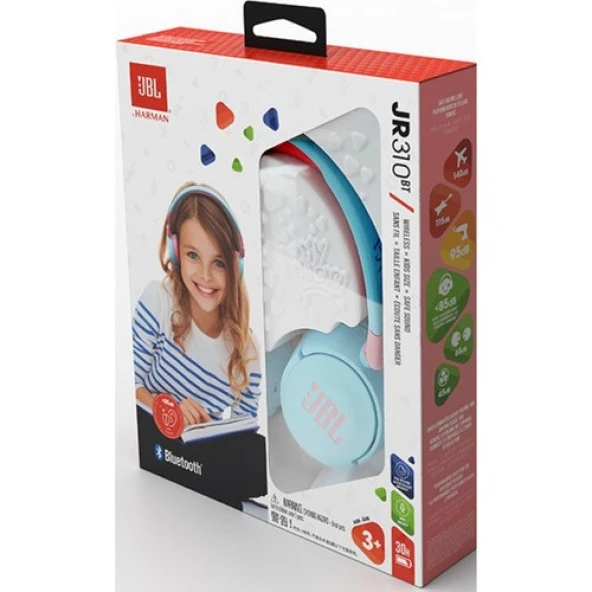 JBL JR310BT Kablosuz Kulak Üstü Çocuk Kulaklığı - Mavi - 9