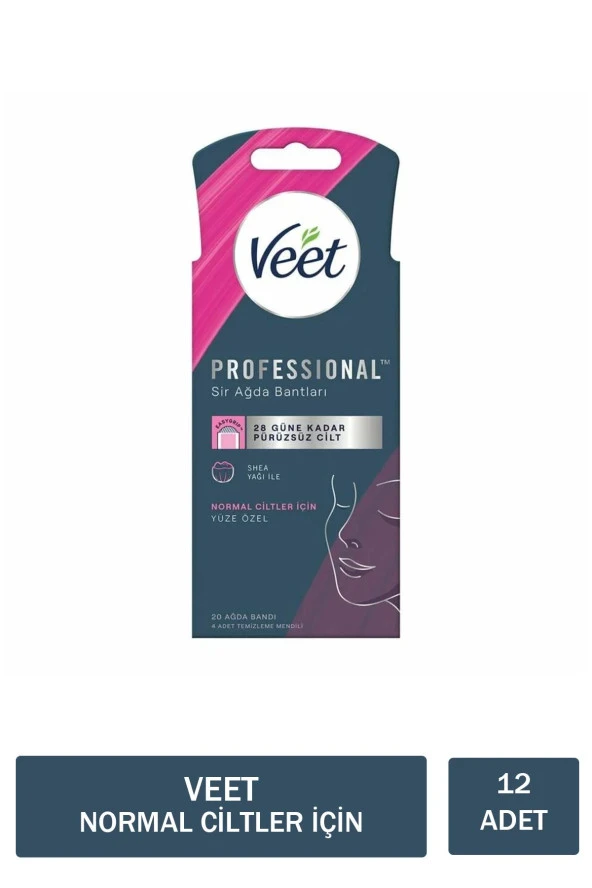 Veet Professional Ağda Bandı Yüze Özel Normal 12'li