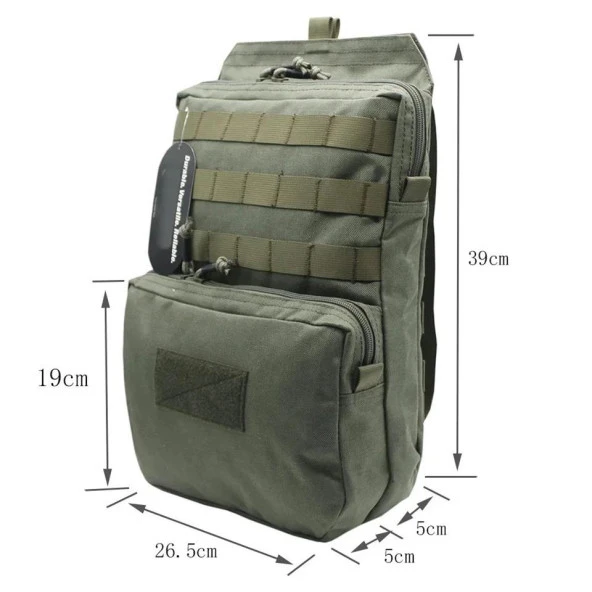 Taktikal TK1003 Molle Suluk Yelek Eklenti Çantası Haki - 3