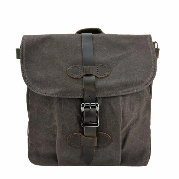Ççs 31487 Mumlanmış Kanvas Retro Omuz Çantası Kahve