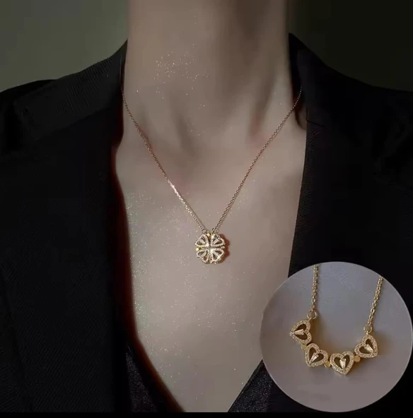 Yonca Mıknatıslı Çelik Kolye Sns20208 - Resim 2