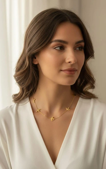 Martı Çelik Kolye Sns200827 - Resim 2