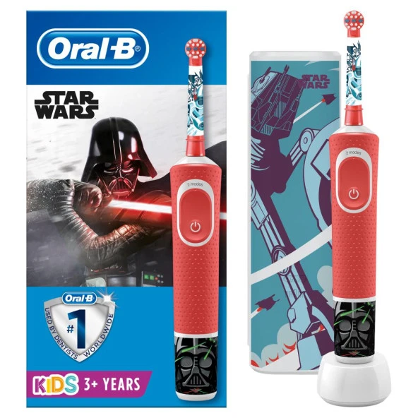 Oral-B Çocuklar İçin Şarj Edilebilir Diş Fırçası D100 Vitality Star Wars Özel Seri + Seyahat Kabı