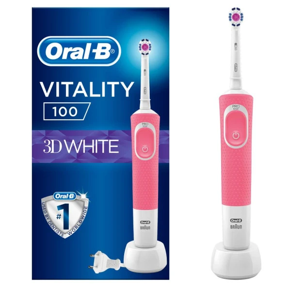 Oral-B Vitality Pembe D100 3d White  Şarjlı Diş Fırçası